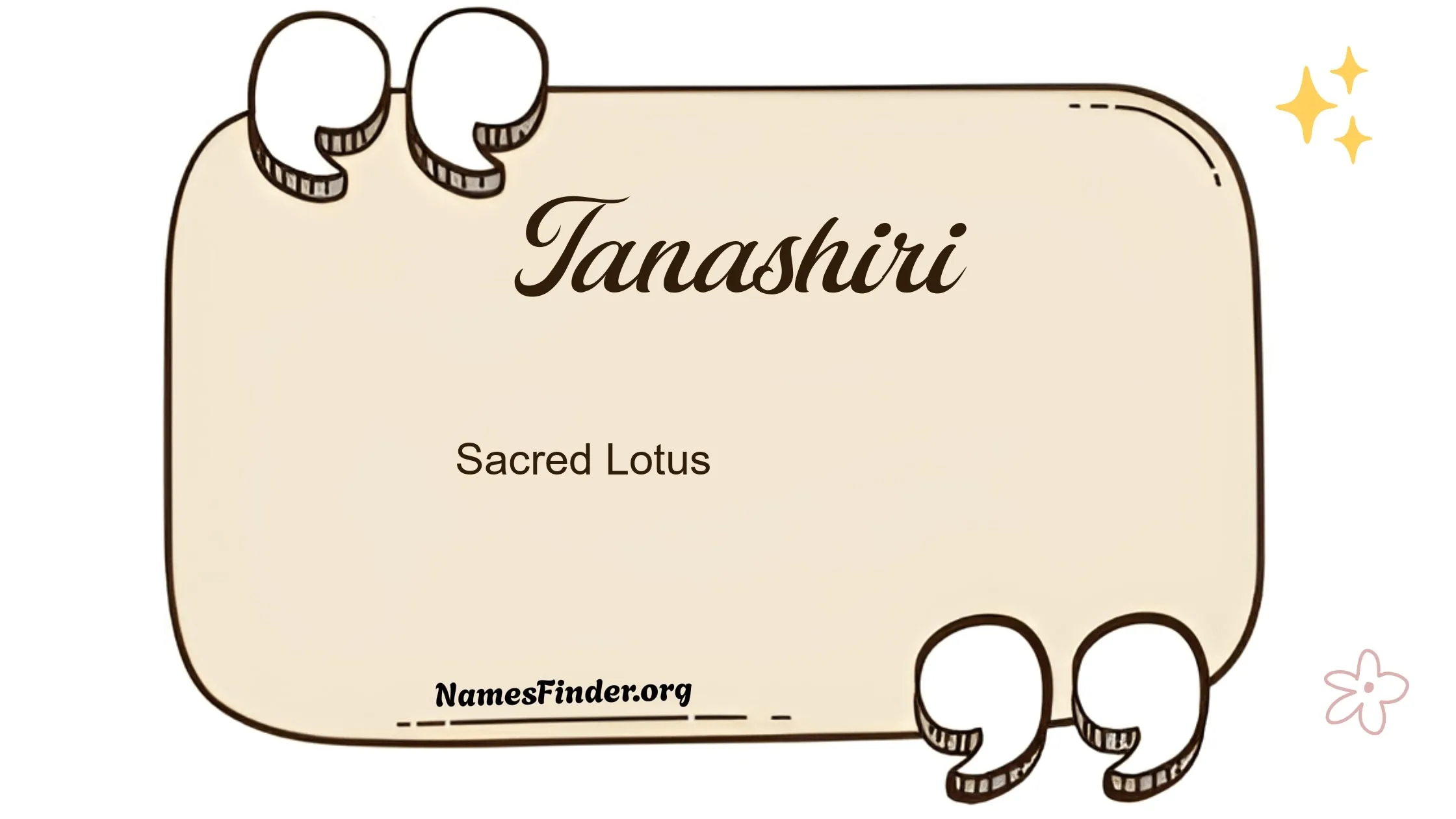 tanashiri name meaning Sacred lotus